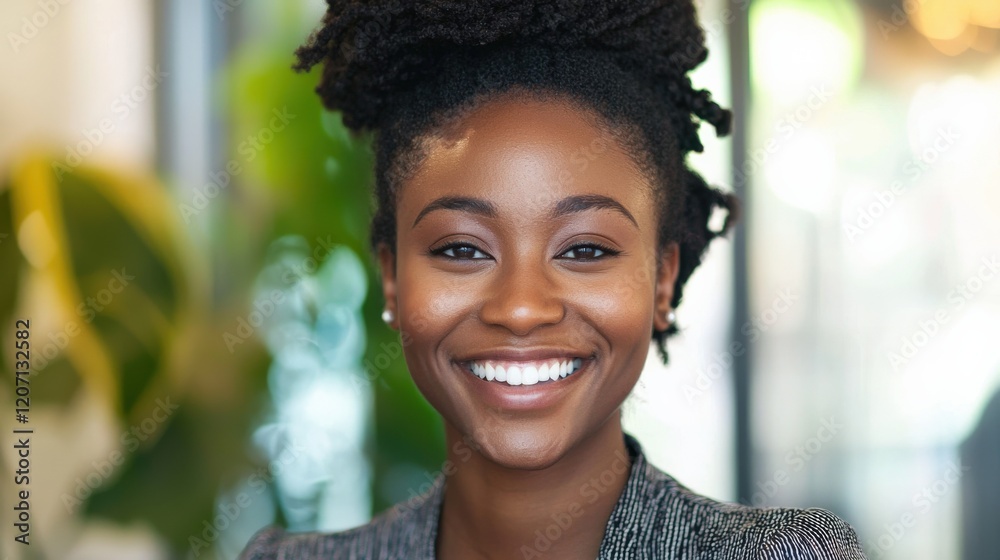 Fototapeta premium A startup founder smiling after securing funding from venture capitalists