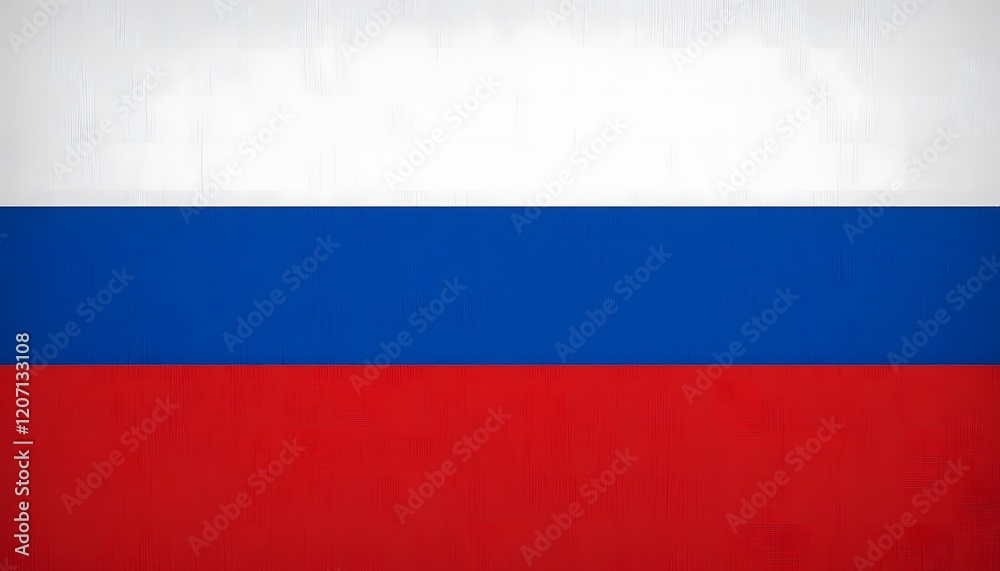 Flat Russian Flag Design with White Blue Red Stripes Flat Russian Flag Design with White Blue Red Stripes