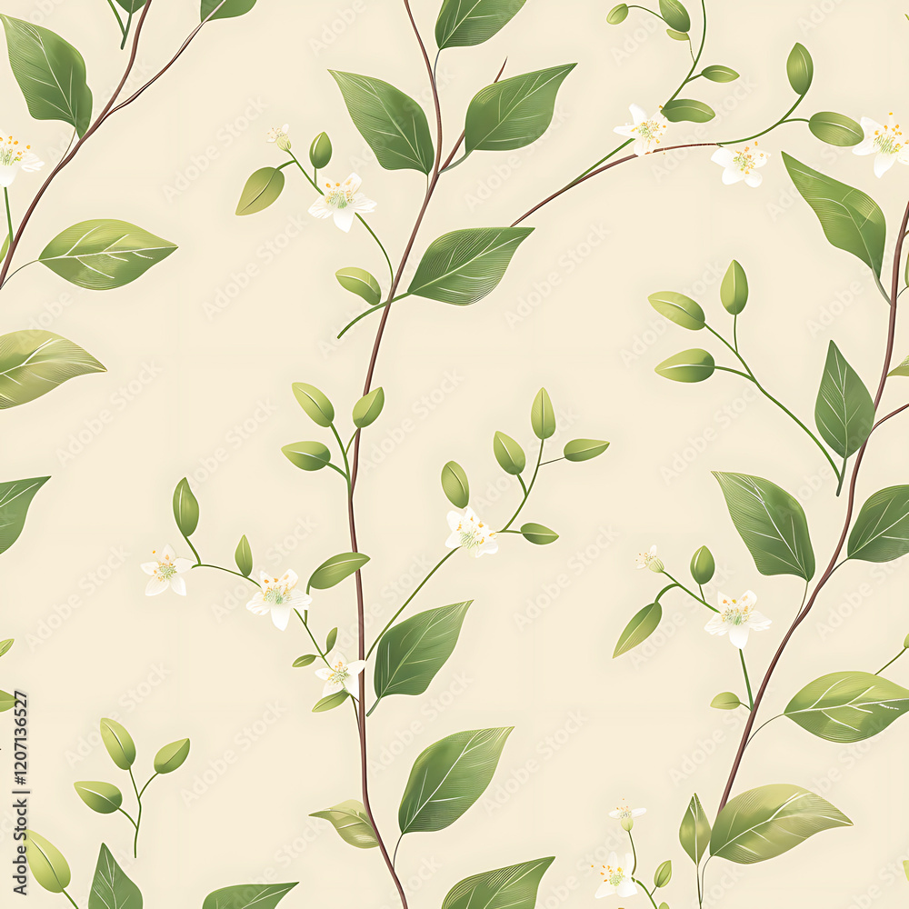 Fototapeta premium Delicate Floral Branches Pattern