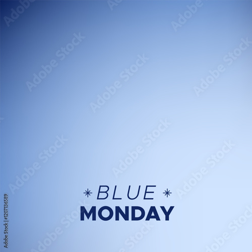 Blue Monday. The most depressing day of the year. Minimalist banner. Vector illustration, flat design
