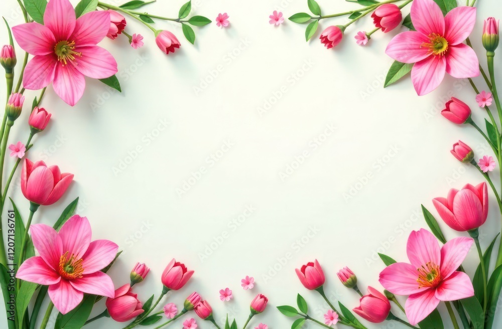 Pink roses and buds arrangement on a soft pink background Pink roses and buds arrangement on a soft pink background