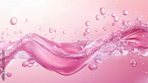Shiny Pink Oil Water Smear Texture, Generative AI – Glossy and Fluid photo