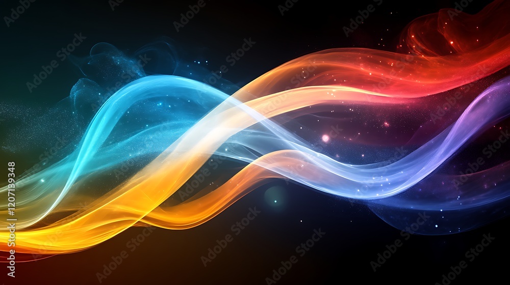 Obraz premium Abstract Colorful Waves Flowing Through Space