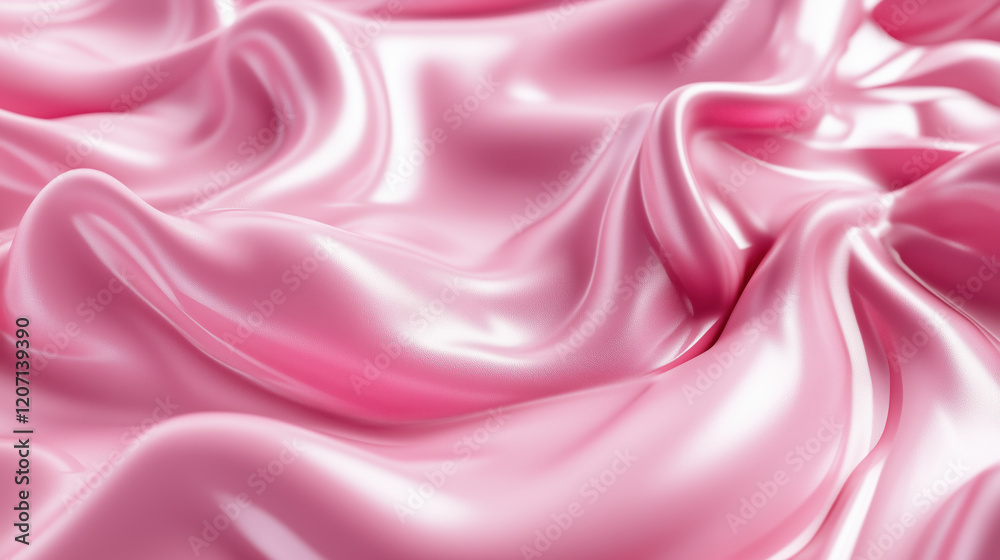 Fototapeta premium Realistic 3D Pink Chocolate Creamy Texture, Generative AI – Sweet and Smooth Design