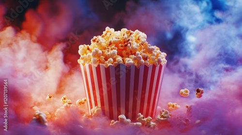 A box of popcorn, food commercial photography