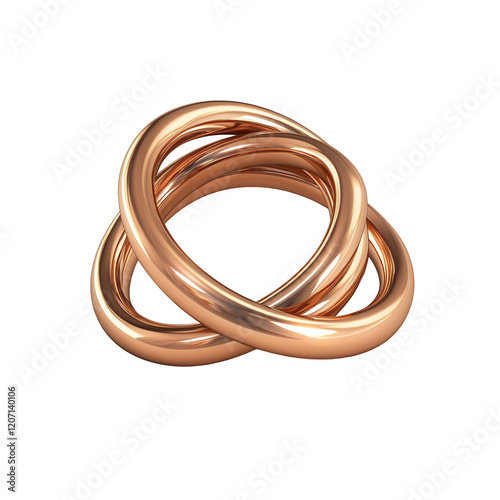 Obraz na płótnie Elegant copper rings transparent background jewelry showcase artistic display minimalist design w salonie
