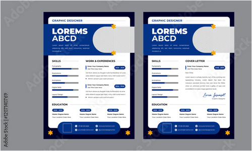 Modern Resume Template CV Cover Letter. Professional Cv Resume, Elegant Stylish Cv Resume Design Template.

