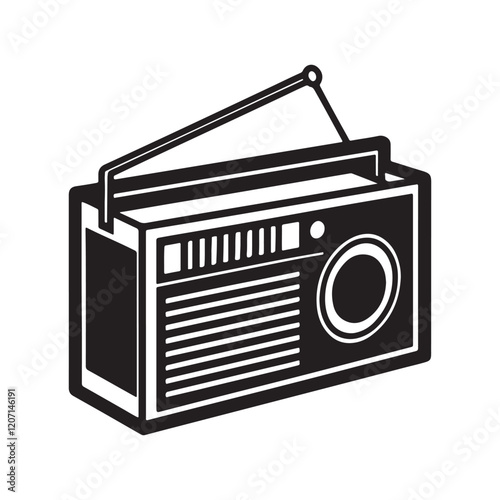 radio silhouette, black and white silhouette, vector and illustration	