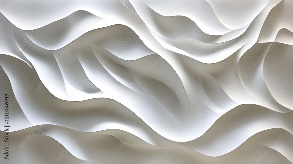 Fototapeta premium Abstract White Wave Pattern Design