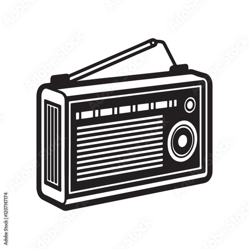 radio silhouette, black and white silhouette, vector and illustration	