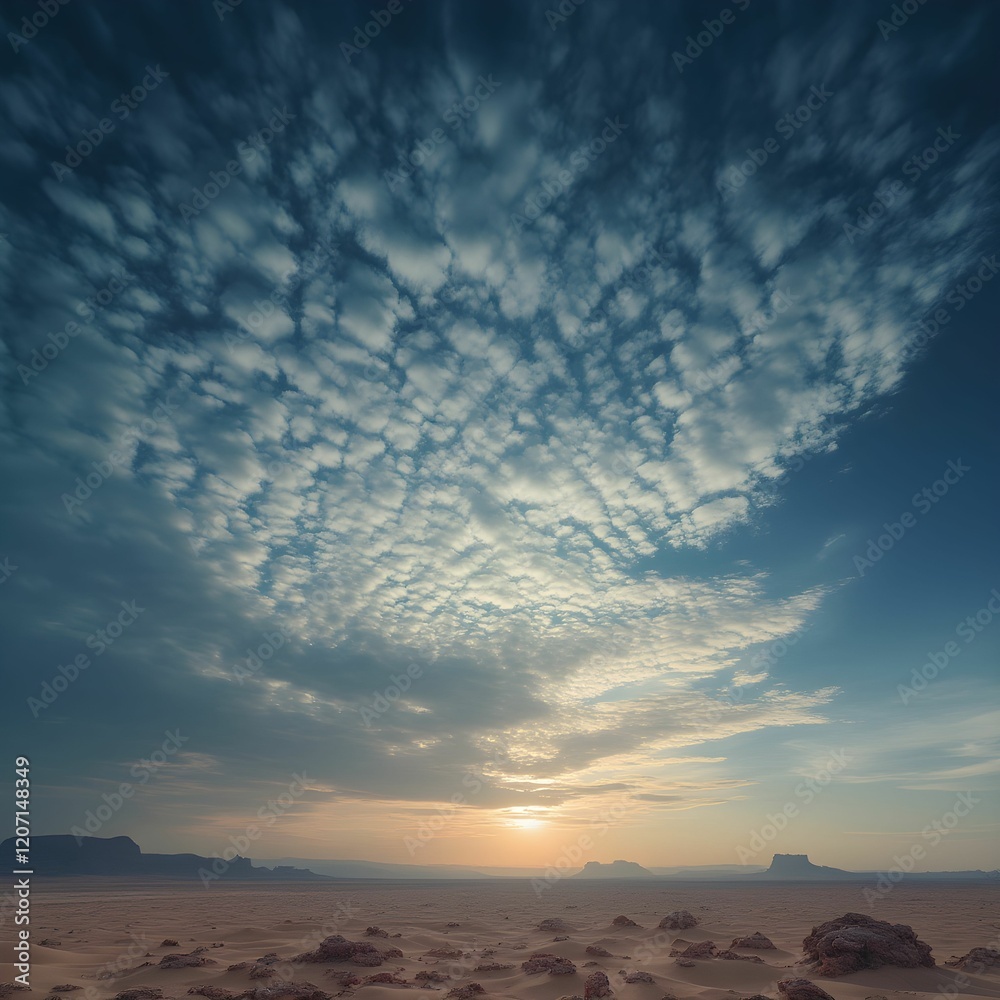 Celestial Tapestry: Clouds Over Desert Celestial Tapestry: Clouds Over Desert