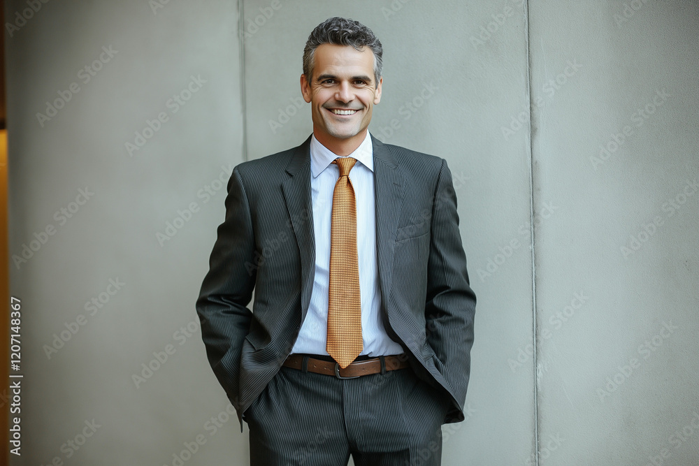 Hyperrealistic photo of a business man in a suit smiling into the camera. Manager working in a finance company as an executive professional. Hyperrealistic photo of a business man in a suit smiling into the camera. Manager working in a finance company as an executive professional.