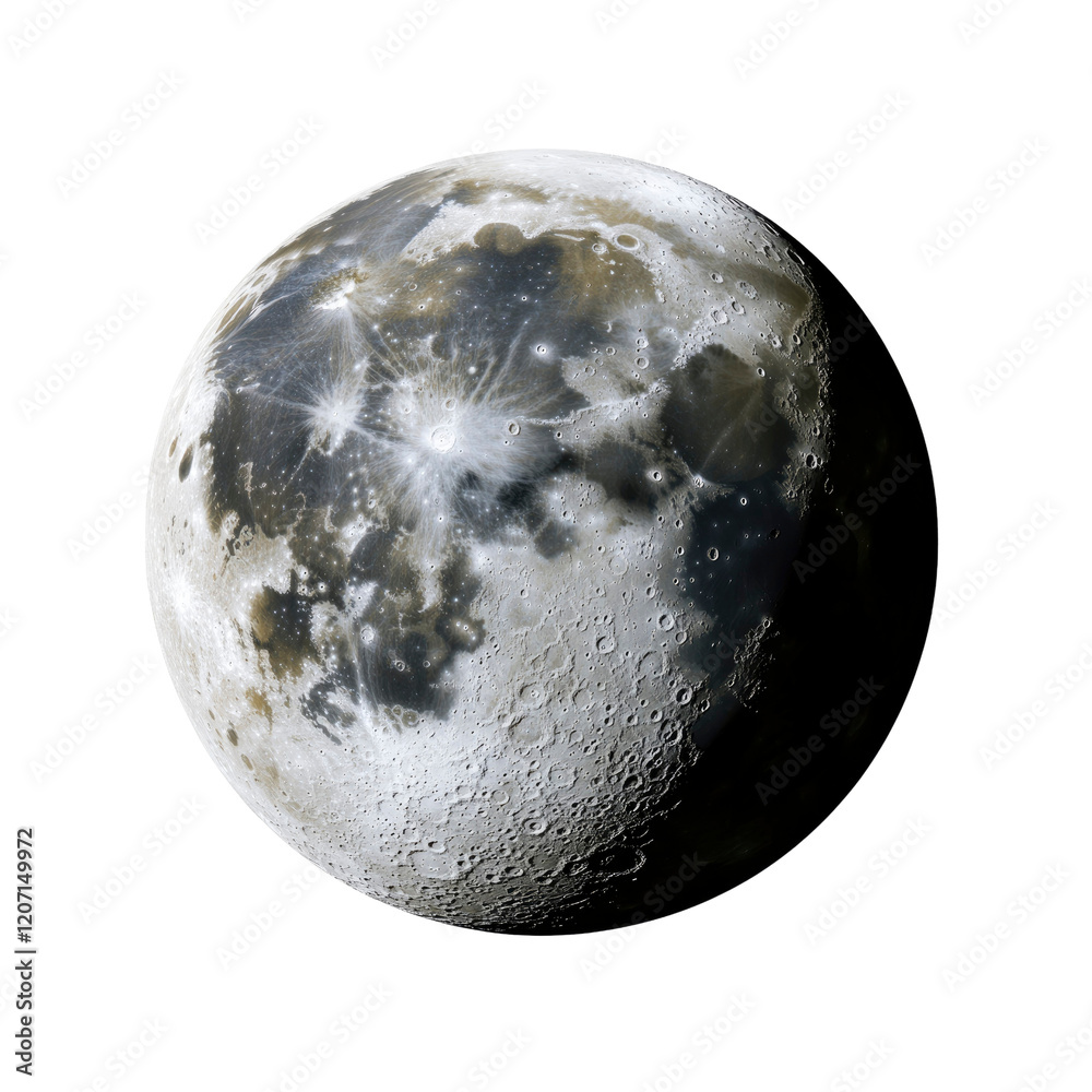 High-Resolution Image of the Moon's Surface, Showing Craters and Maria High-Resolution Image of the Moon's Surface, Showing Craters and Maria