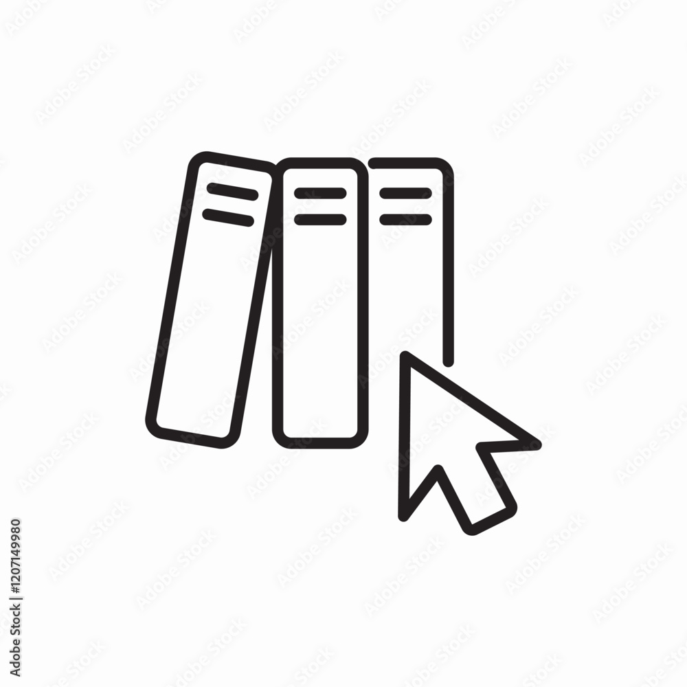 Online library education books icon vector sign Online library education books icon vector sign