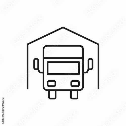 garage bus auto icon vector sign photo