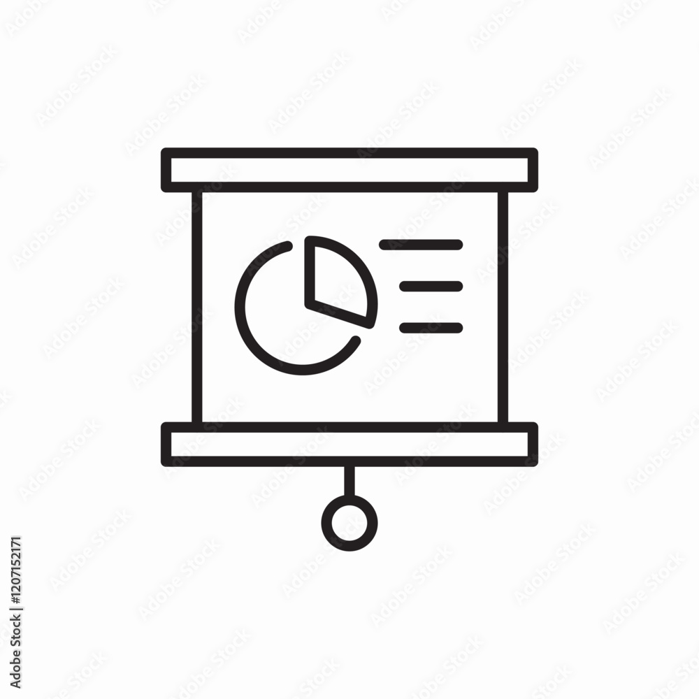 Business statistics chart presentation icon vector sign Business statistics chart presentation icon vector sign