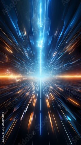 Plakat Digital technology abstract future tunnel poster background