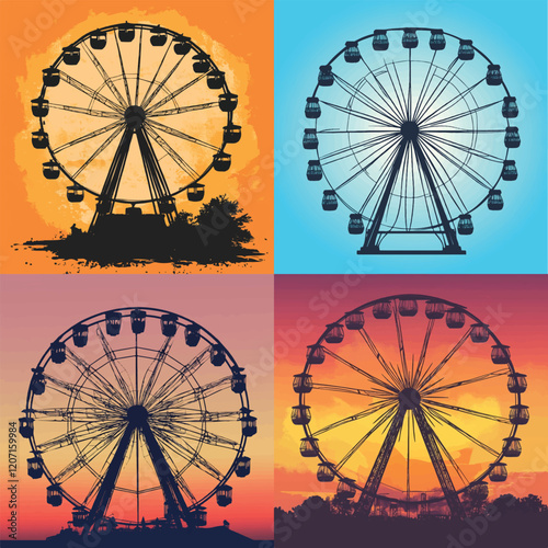 ferris wheel at night, ferris wheel in the night