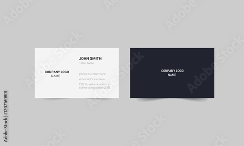 Creative modern Simple and Clean light black and White Business Card Template.