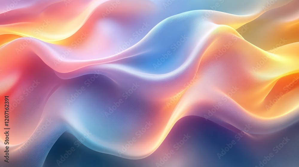 Abstract Colorful Waves: A Serene Digital Art Abstract Colorful Waves: A Serene Digital Art