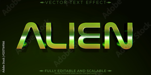 Alien editable text effect, editable ufo and outer text style