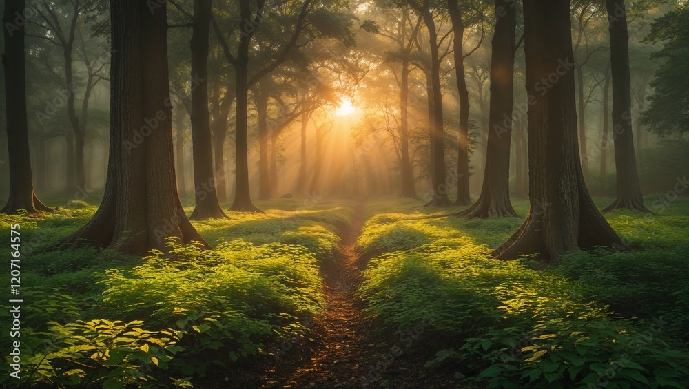 Obraz premium sunrise in the forest