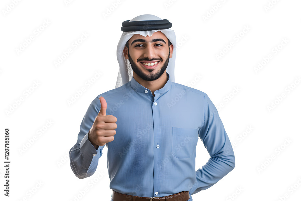 an arab businessman in shirt smiling and giving a thumbs-up an arab businessman in shirt smiling and giving a thumbs-up