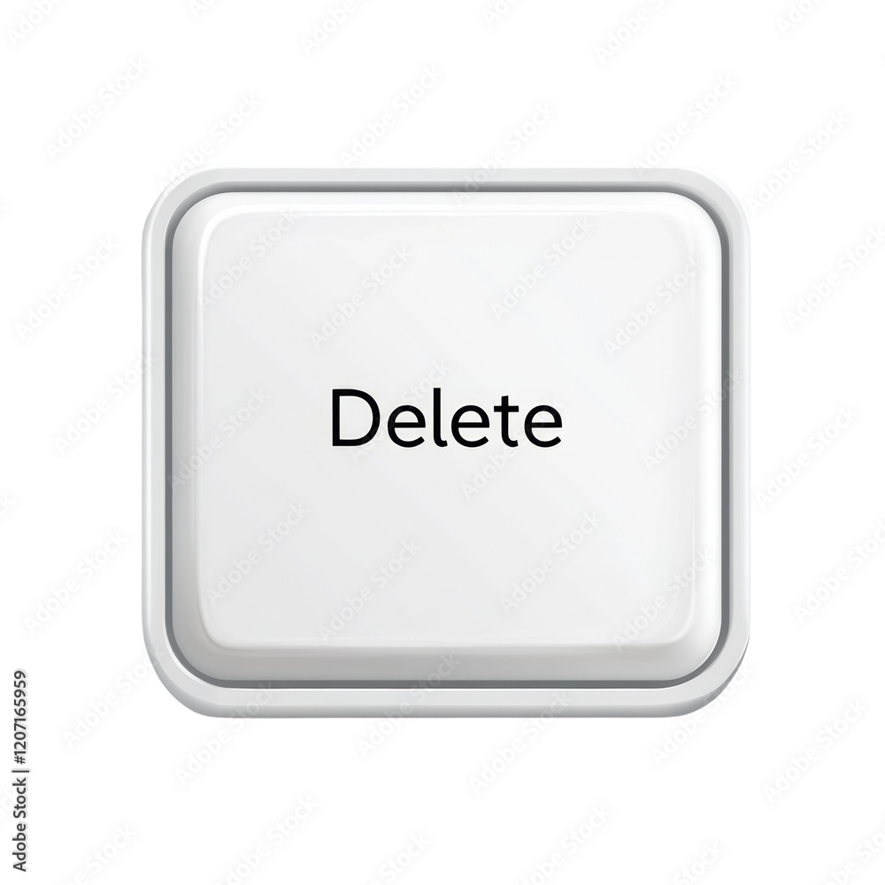 A digital rendering of a white square delete button with a three dimensional effect. A digital rendering of a white square delete button with a three dimensional effect.