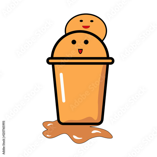 cute boba tea doodle icon vectors isolated on white background