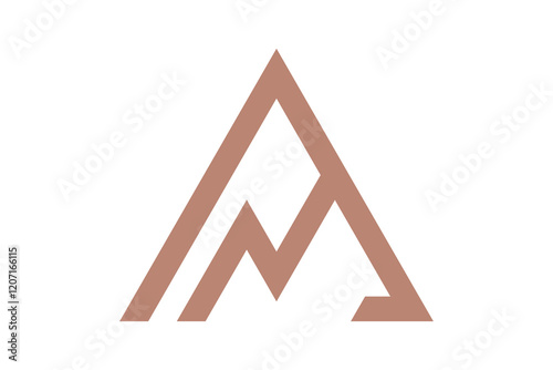 Letter A Mountain Logo isolated on white background