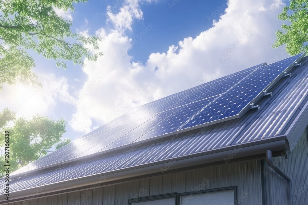 Solar Panels Installed On A Residential Roof Solar Panels Installed On A Residential Roof
