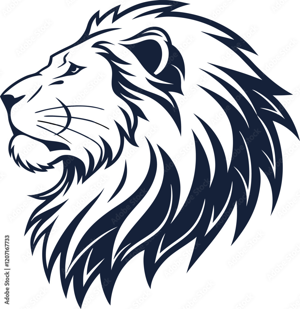 Obraz premium lion head silhouette vector design