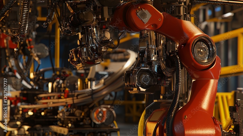Close-up of robotic arms assembling batteries on a modern manufacturing assembly line, showcasing advanced technology and industrial automation in a dynamic production environment.
Close-up of robotic arms assembling batteries on a modern manufacturing assembly line, showcasing advanced technology and industrial automation in a dynamic production environment.