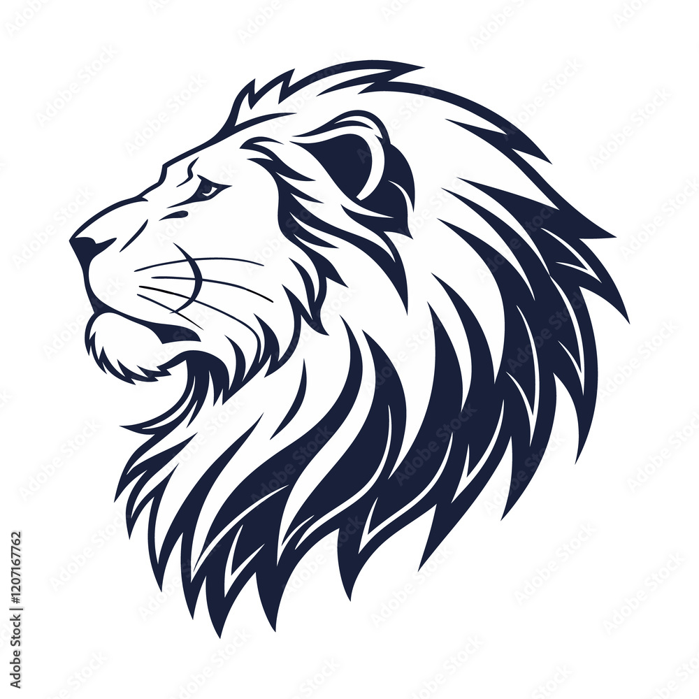 Fototapeta premium lion head silhouette vector design