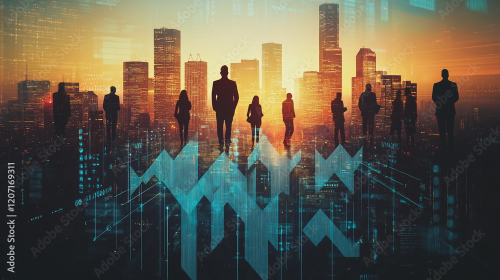 abstract professional business team people connection of line from nail node to node on Smart digital cityscap and skyline background , Innovation networking concept abstract professional business team people connection of line from nail node to node on Smart digital cityscap and skyline background , Innovation networking concept