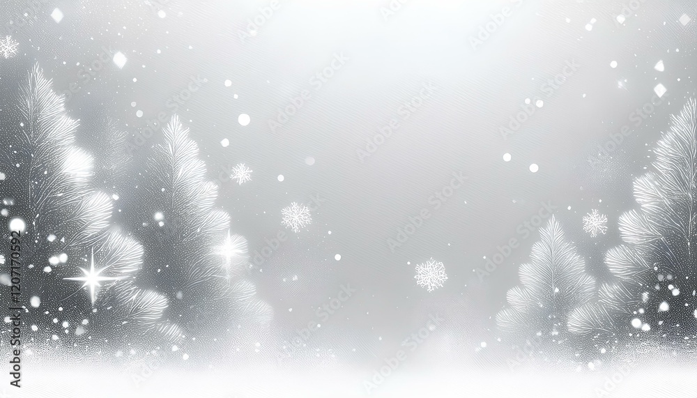 Naklejka premium abstract christmas background with snowflakes. snowflakes on glittering gray background. winter holiday theme with copy space.