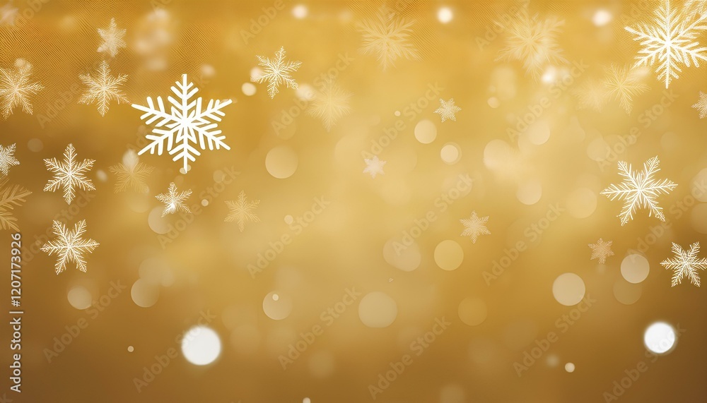 snowflakes on blurred golden background with copy space snowflakes on blurred golden background with copy space