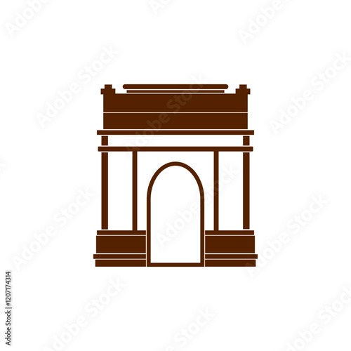 Italian historical travel sights icon isolated on white background.