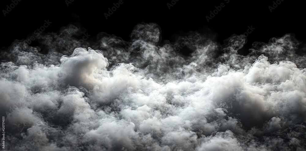 Fototapeta premium White smoke billowing from a black background.