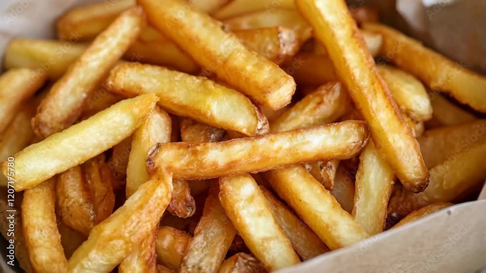 french fries in box with copy space