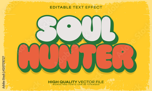 Retro text effect, editable text effect and soul 3d font style bold shadow music poster design