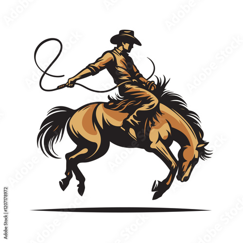 Western cowboy bucking horse  rodeo