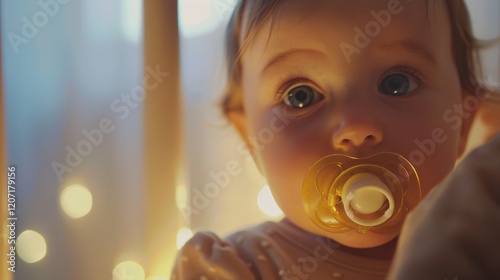 Pacifier Moments: Seeing a baby soothe themselves with a pacifier, a simple yet effective way to bring calm to fussy moments, offering peace for both baby and parent.
