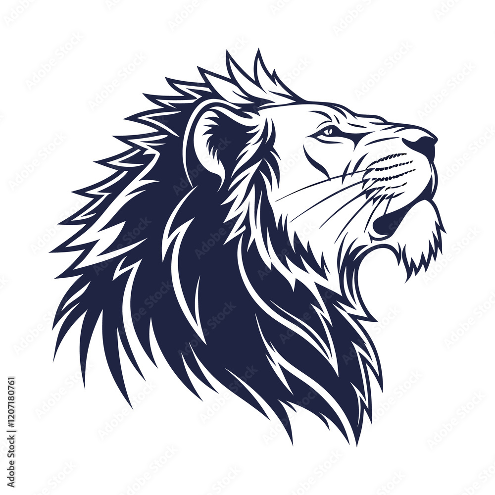 lion head silhouette vector design