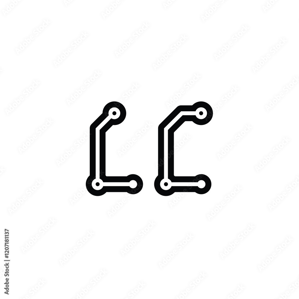 LC monogram logo design letter text name symbol monochrome logotype alphabet character simple logo LC monogram logo design letter text name symbol monochrome logotype alphabet character simple logo