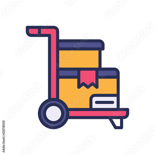 trolley icon. vector filled color icon for your website, mobile, presentation, and logo design.