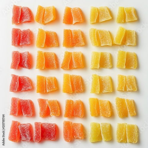 Wallpaper Mural Colorful assortment of gummy candies arranged in a neat grid pattern, showcasing vibrant flavors and textures. Torontodigital.ca