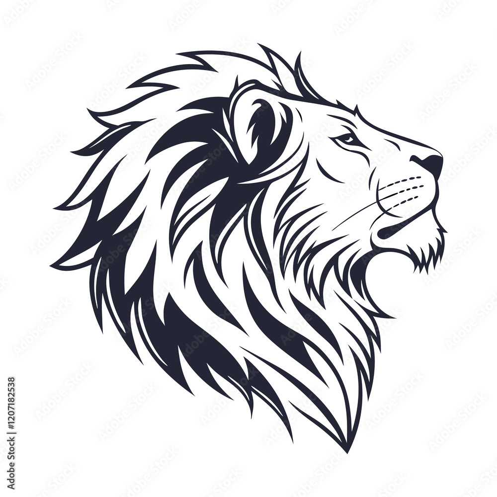 Fototapeta premium lion head silhouette vector design
