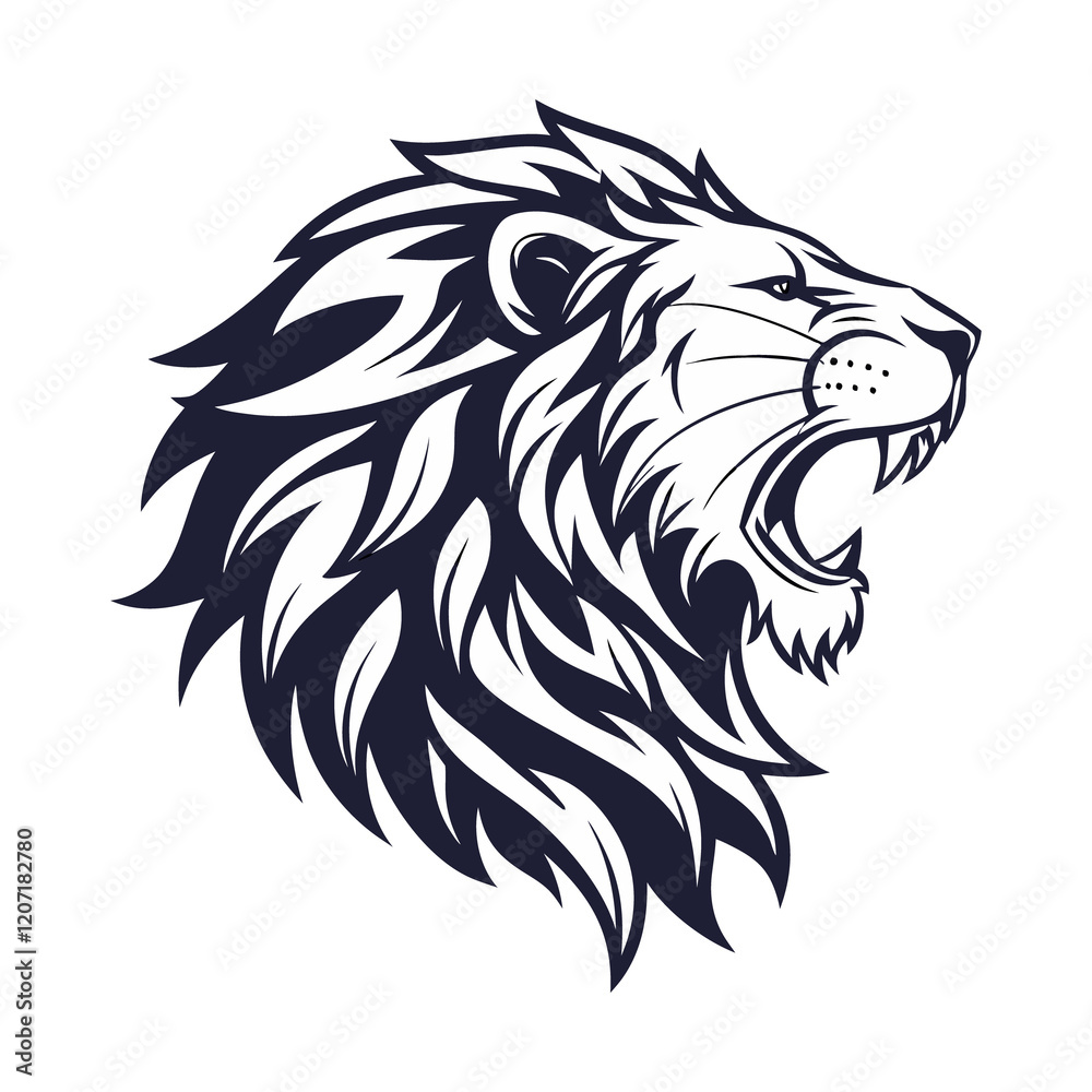 Obraz premium lion head silhouette vector design