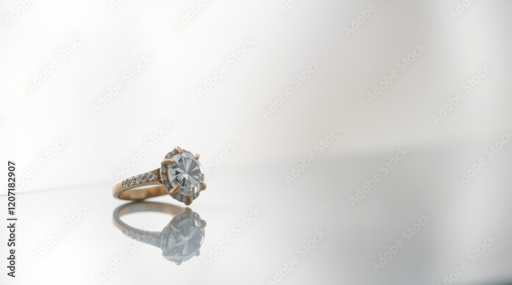 Elegant diamond ring with gold band, sparkling gemstone centerpiece. Perfect for engagement or special occasion. Elegant diamond ring with gold band, sparkling gemstone centerpiece. Perfect for engagement or special occasion.